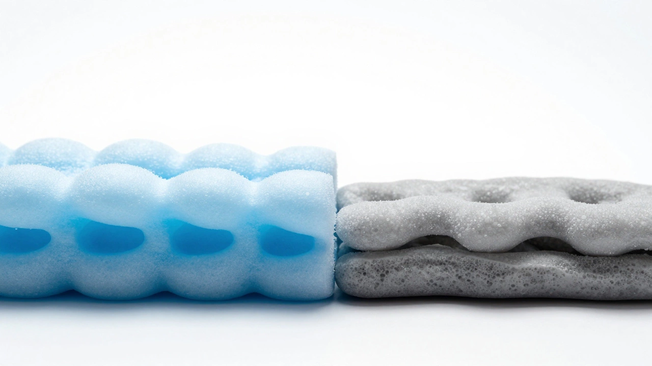 Conceptual illustration of compressed versus healthy shoe midsole foam