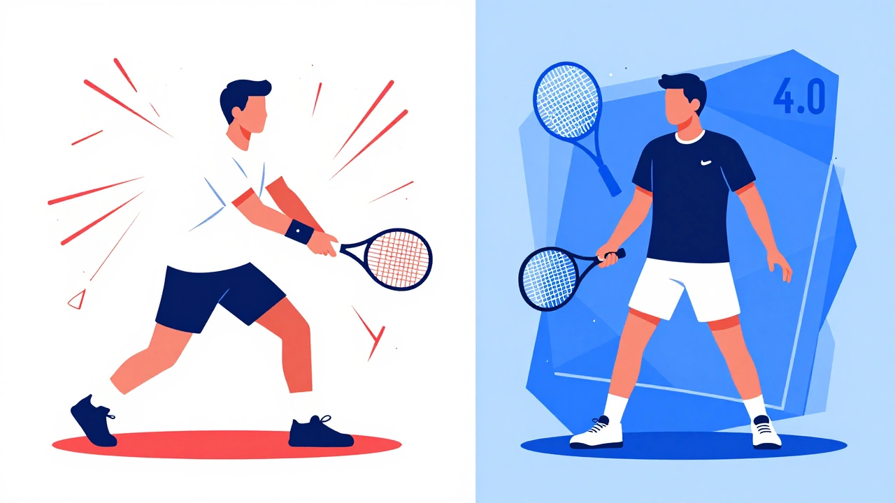 Illustration contrasting reactive 3.5 play with strategic 4.0 point construction.