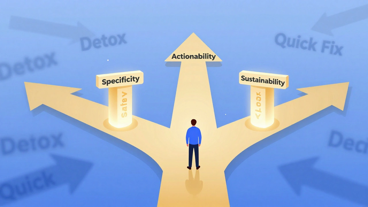 Illustration of filtering fitness advice through specific evaluation criteria