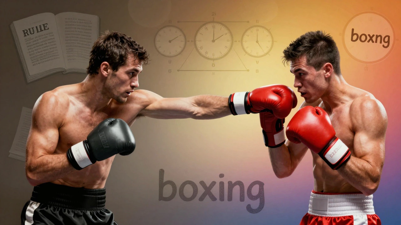 Artistic blend of bare-knuckle history and modern gloved boxing.
