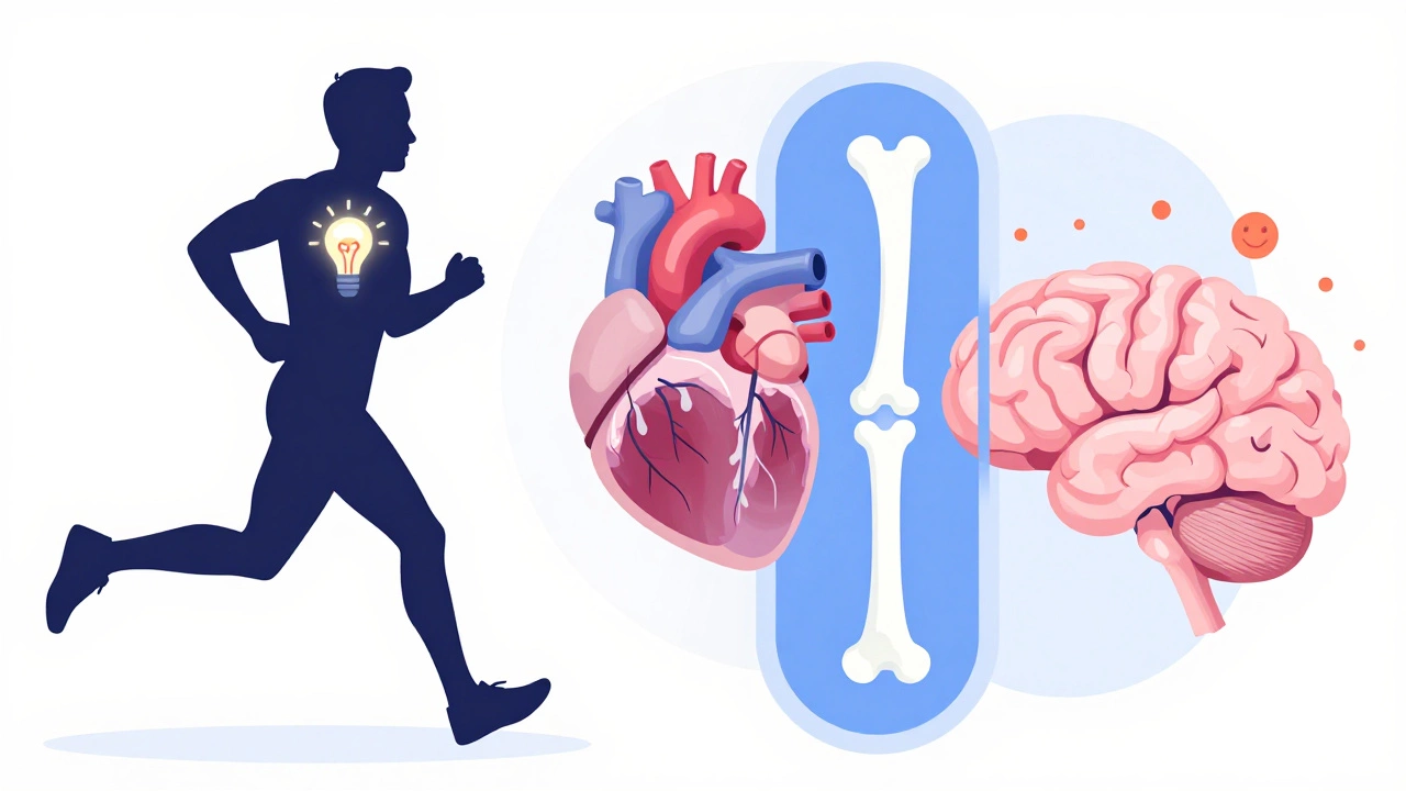 Illustration of physiological changes in the body during marathon training