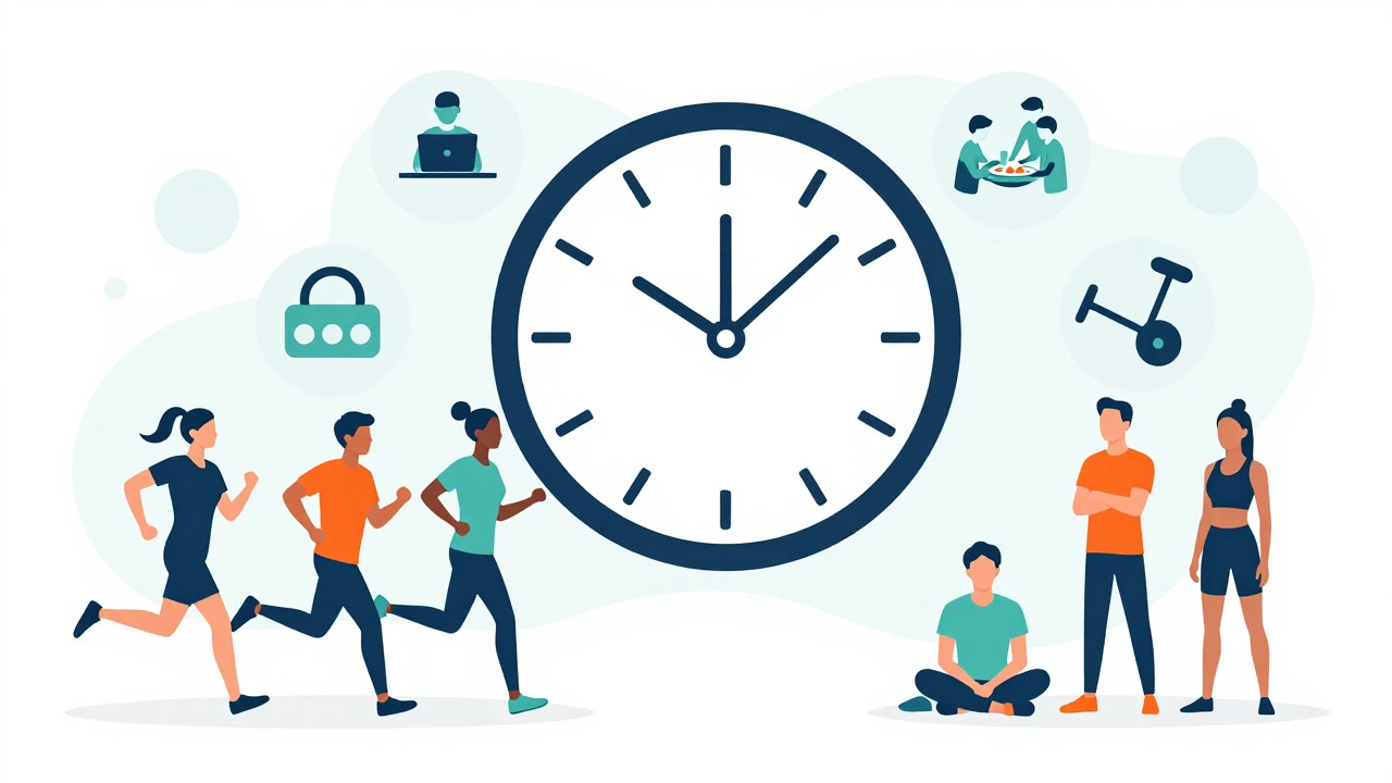 Illustration of balancing fitness with daily schedule