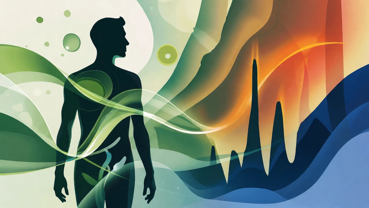 Abstract illustration depicting metabolic balance, stable blood sugar, and fat oxidation