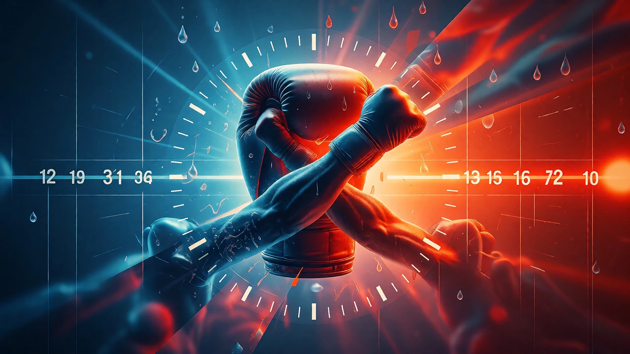 Abstract digital art symbolizing the duration and intensity of 12 rounds