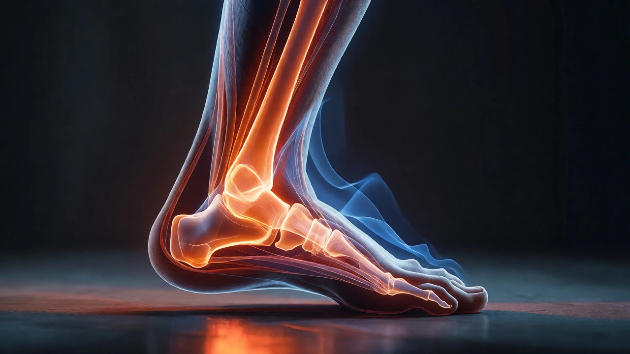 Biomechanical diagram of foot impact forces during running